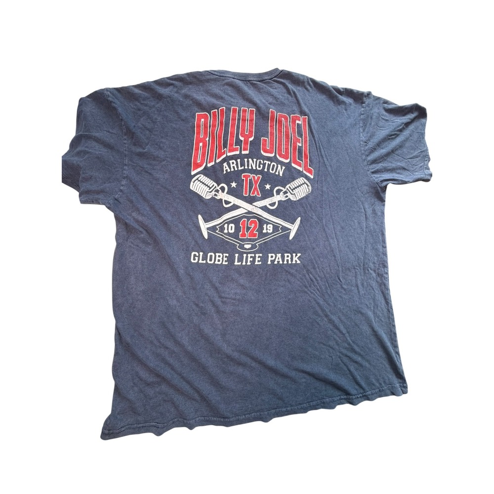 Billy Joel Arlington TX Globe Life Park 2019 Concert Tour Shirt Mens 2X Navy